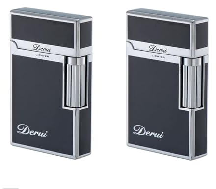 (Verkauft ohne Gas), tragbares Feuerzeug, Butangas, nachfüllbar, weiche Flamme, Geschenk (Silber x 2)