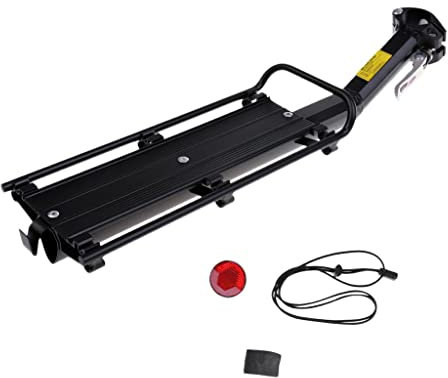 30KG Strong Alloy Rear Pannier Bag Luggage Carrier Rack Bike Cycle Seat Post-Adjustable Clamp & Quick Install-for Cyclists Needing Extra Storage-Suitable for Rear Seat Post-