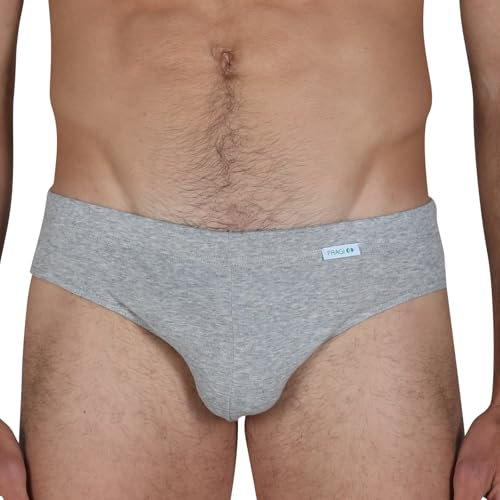 Fragi Slip Uomo in Puro Cotone, Intimo Uomo in Tessuto Elastico, Made in Italy (IT, Testo, XXL, Regular, Regular, Grigio Melange)