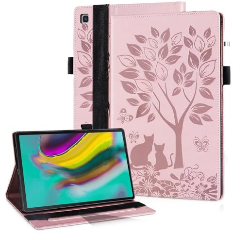 LSPCASA Custodia Per Samsung Galaxy Tab S5e 10.5 Pollici SM-T725/T720 Funzione Di Supporto Custodia Samsung S5e Con Fascia Elastica Cover Tablet Samsung S5e Rosa