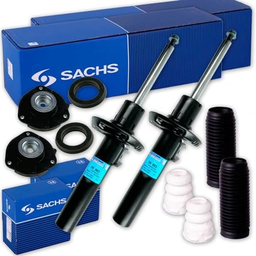2x SACHS Stoßdämpfer + Domlager + Protection-Kit vorne für Golf 5 6 Passat 3C