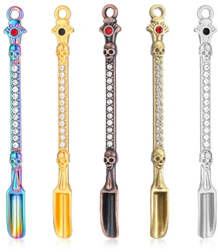 5 cucharas pequeñas de aleación, cucharas de polvo, cucharas de metal, llavero, decoración, cuchara, mini cuchara para sales, arena