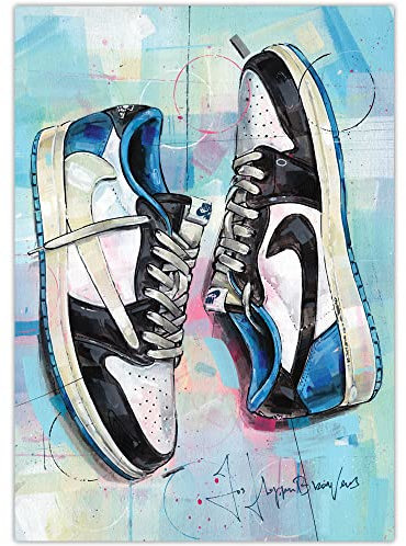 Jos Hoppenbrouwers Jordan 1 Travis Scott Fragment niedriges Poster, 29,7 x 42 cm (A3)