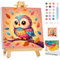 Mafenr Art Peinture Numero Enfant, Hibou Peinture par Numero Enfant, Hibou Paint by Numbers pour Décoration et Cadeaux, Avec Cadre et Chevalet 20x20cm