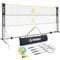 Patiassy 17ft Volleyballnetz Mit Stangen, Badminton Netz Set Mit 4 Badmintonschlägern 3 Gänsefederbälle 1 Volleyball Für Outdoor Höhenverstellbar