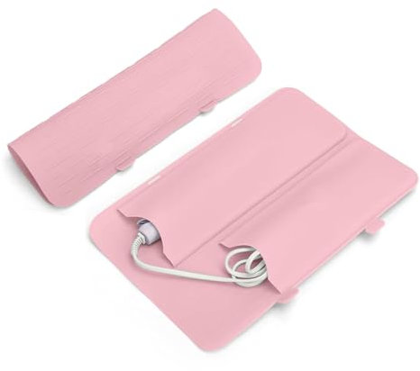 SGERUFZ Tappetino in Silicone per Piastra Capelli,Tappetino Pieghevole per Piastra per Capelli da Viaggio Resistente al Calore,Tappetino Piastra Capelli dal Calore Adatto per Ferro Arricciacapelli