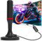 Antenne TV Intérieure TNT HD,Puissante Antenne HDTV Intérieur avec Amplificateur de Signal à Gain Élevé, Chaînes Locales Gratuites 450km Réception Longue Portée à 360 Compatible avec TV 4K 1080P