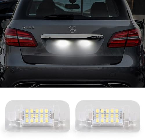 MaxAwe 2 Stk LED Kennzeichenbeleuchtung für 2011-2019 M-ercedes W246 W242 B-Klasse, 6000K Xenon-weiße Canbus Kennzeichenlampen, Auto Heckschildbeleuchtung OEM 2468201566, A2468201566
