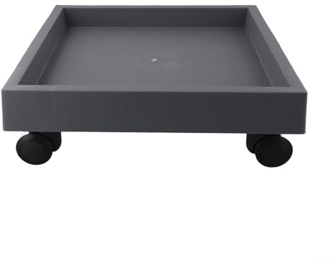 Sottovaso quadrato per piante, vassoio con ruote mobili, sottobicchiere in plastica per piante in vaso da esterno (interno 27 cm)