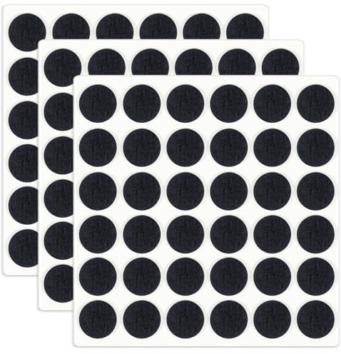 HNR 15mm Felt Furniture Pads for Hardwood Floors - 108 Pcs 3mm Thick Self Adhesive Chair Leg Felt Pads, Floor Protector Pads for Furniture Feet (Black)