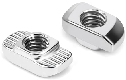 QIMEI-SHOP Nutensteine M6 Hammerkopfmuttern 8mm Nut 8 T-Slot Nutmuttern aus Kohlenstoffstahl Hammermutter für Aluminiumprofil-Extrusionsschlitz Serie 3030 40 Stück