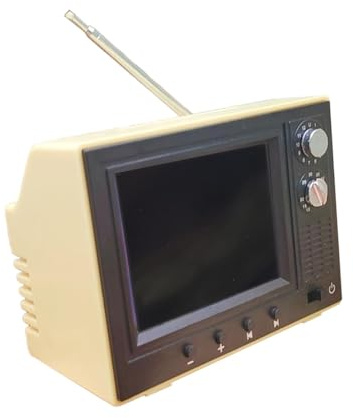 Mini Fernseher, Funktionierend, Miniaturfernseher, 1:12, für Dekoration, Geschenk, Spielzeug, Kleiner Spielbarer Fernseher, Mini Fernseher, Funktionie, Gelb