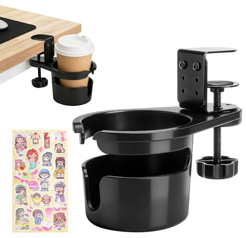 Portavasos Rotativo 360° para Escritorio – Soporte Multifuncional para Bebidas, Café y Tazas – Diseño Compacto y Práctico para Oficina, Gaming y Fitness