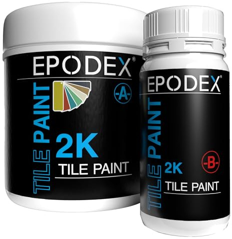 EPODEX TILE PAINT 2K, Epoxy Paint for Tiles, 45 fl oz - Ultra White