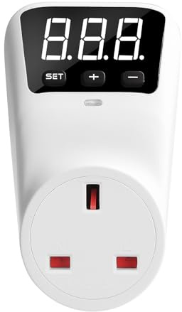 Yechiry Adjustable Voltage Protector Socket, Lcd Display Power Protector Outlet with Overcurrent Protection, Adjustable Voltage Regulator for Home Appliances Air Conditioner (B)