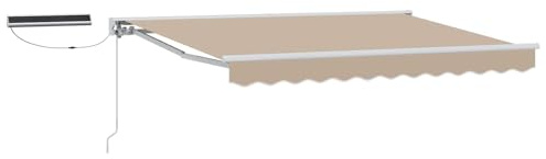 vidaXL Elektrische ausziehbare Markise Beige 3 x 2,5 m, Verstellbarer Markisen-Schutz, modernes rechteckiges elektrisches Dach, zuverlässige Schattenlösung für Terrassen