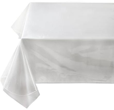 Benson Mills Heavy Duty Clear Plastic Tablecloth Protector, 100% Waterproof Table Cloth, Oil Spill Proof, Table Cover for Dining Tables, Parties and Holidays (60 x 84 Rectangular)