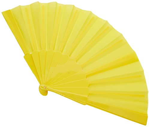 eBuyGB Folding Handheld Pretty Hand Fan Wedding Party Accessory Pocket Sized Fan For Wedding Gift, Party Favors, DIY Decoration, Summer Holidays, Home Décor, Yellow