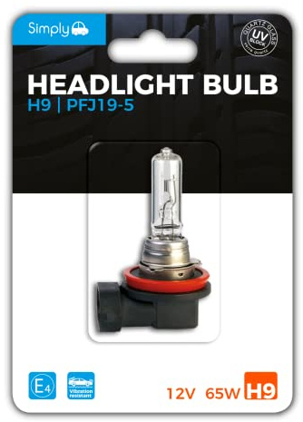 Einfach s709bl H9 Scheinwerfer Lampe Blister, 12 V 65 W, Sockel pfj19–5, entspricht ece-r37, UV-Filter, High Performance und maximale Sichtbarkeit