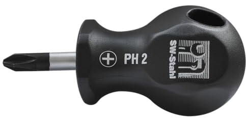 SW-Stahl 31609L Cacciavite a Croce PH2 x 25 mm - Giravite a Stella | Dimensioni 75x30x30 mm, lama corta in acciaio cromo vanadio con attacco esagonale, ideale per spazi ristretti