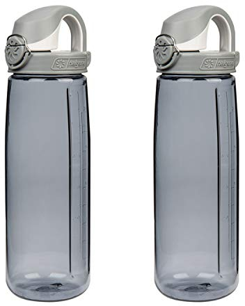 Nalgene Trinkflasche Everyday OTF, Smoke W/ White Cap Set of 2, 24 ounce