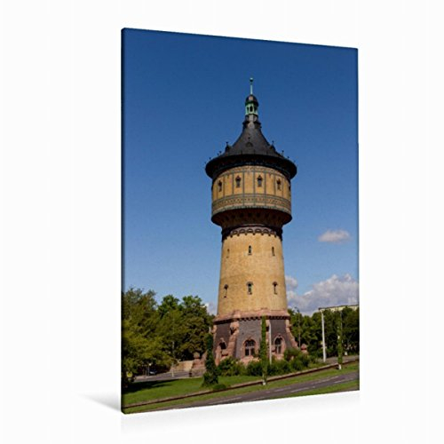 Premium Textil-Leinwand 80 x 120 cm Hoch-Format Wasserturm in Halle/Saale | Wandbild, HD-Bild auf Keilrahmen, Fertigbild auf hochwertigem Vlies, Leinwanddruck von Birgit Seifert