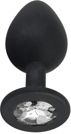 ORION Analplug - intensives Analtoy aus Silikon mit Kristall, Butt Plug perfekt Butt Plug perfekt für Anfänger und Profis, zur Anus-Stimulation, schwarz