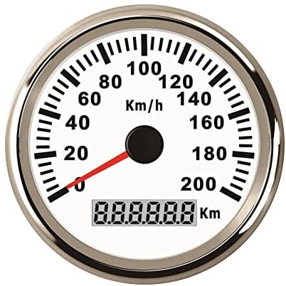 ELING Universal GPS Tacho Kilometerzähler 200km/h Tachometer für Auto Boot Yacht Schiff mit Hintergrundbeleuchtung 85mm 12V/24V