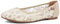 Greatonu Damen Geschlossene Ballerinas Brautschuhe atmungsaktiv Lace Flache Schuhe Beige Größe EU 41