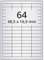 Wetterfeste Folienetiketten auf A4 Bogen, silber - 48,5 x 16,9 mm - 6.400 Polyester Etiketten auf 100 Blatt, selbstklebende PET Etiketten, matt, Typenschild-Aufkleber