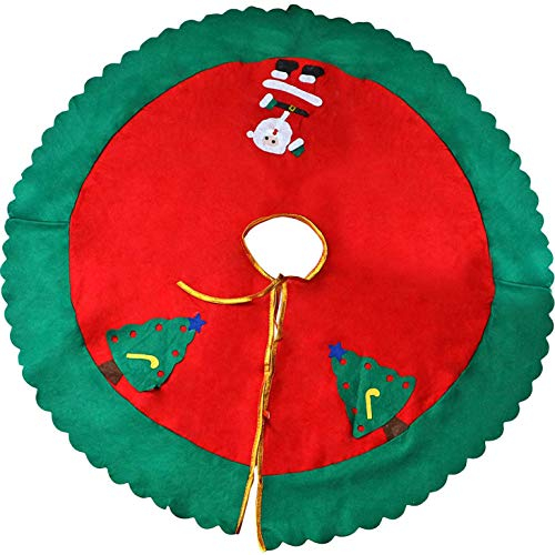 THE TWIDDLERS Rot & Grüne Weihnachtsbaum Decke, Christbaum Tannenbaum Röcke Teppich Deko - 90cm