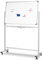 Jago® Tableau Magnétique Blanc - à Roulettes, Double Face, Effaçable, Cadre en Aluminium, Tailles au Choix : 110x75 ou 120x60cm, Incluant Aimants, Marqueurs, Rigole - Panneau Magnétique Aimanté