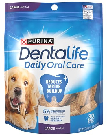 Dentalife Daily Oral Care Dog Treats for Large Dogs, Chicken, 30 ct.