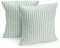 FILU Kissenbezug 40 x 40 cm 2er Pack (Farbe wählbar) Mint/Weiß gestreift - Kissenhülle, Kissen, Sofakissen, Dekokissen, Sitzkissen, 100% Baumwolle, Deko für jeden Raum, Garten und Terrasse