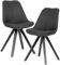 Finebuy 2er Set Esszimmerstuhl mit schwarzen Beinen Stuhl Skandinavisch, Polsterstuhl mit Stoff-Bezug, Design Küchenstuhl gepolstert