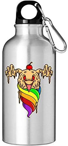 Monster Ice Cream Cherry On Top Rainbow Flag Frasco de botella de agua turístico
