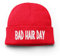 tshirtladen Mütze Bad Hair Day Wintermütze Unisex Beanie für Damen und Herren, Farbe: Rot
