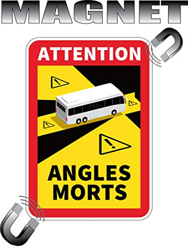 Safirmes - Magnetzeichen, Achtung Toter-Winkel-Aufkleber an Bussen.