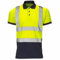 Hi Viz VIS High Visibility Polo Shirt Yellow Orange Navy Safety Security Work Button Breathable Lightweight Workwear Top Reflective Tape Small to 3XL (Yellow Navy, XL)