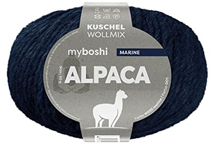 myboshi Alpaca-Wolle zum Häkeln/Stricken, temperaturregulierend, angenehm weich, für Damenoberbekleidung, Blau (Marine), 1 Knäuel