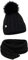 ELIMELI® Mütze Schal Damen Winter Kombi Set - warme Strickmütze Wintermütze mit Bommel und EIN passender XL Schal - Slouch Strick Beanie Bommelmütze Made in EU 15568 (Schwarz)