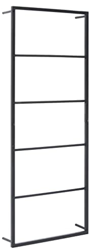 vidaXL Handtuchständer Handtuchhalter Wandhandtuchhalter Badetuchhalter Badetuchstange Handtuchstange Badezimmer Schwarz 45x10x115cm Stahl