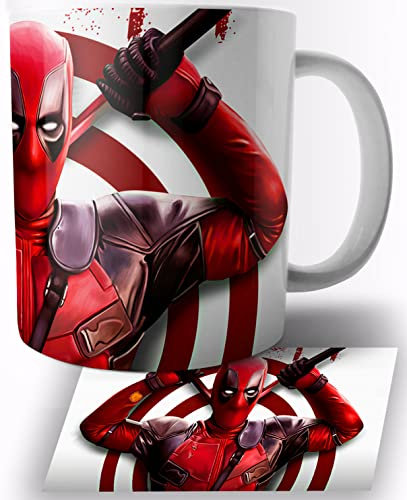 TusRelojes Deadpool Ryan Reynolds Taza de Ceramica Blanca 325ml Mug