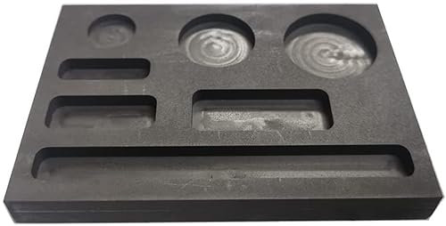 LLF Molde de lingote de fundición de grafito Barra de chatarra de refinación de metales Combo de monedas Molde de grafito Crisol de lingote 7 en 1