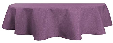 Tischdecke oval Leinenoptik 135x180 cm Lotuseffekt Tischwäsche Wasserabweisend Tischtuch Fleckenabweisend Bügelfrei Abwischbar Waschbar Innen und Außen Perleffekt (Flieder, 135 x 180 cm)