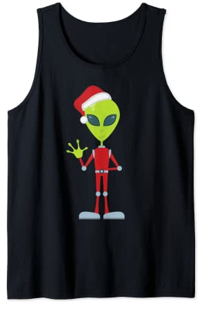 Alien in a Santa Claus Hut - Weihnachten Tank Top