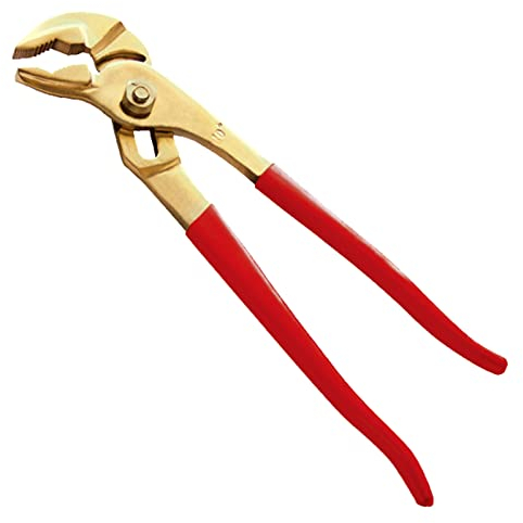 WEDO Alicates Pico Loro,300mm Ajustable Bombas de agua de Tenaza,sin chispas Alicates Extensibles con Ranura Curvada,Bronce de aluminio,resistente a la corrosión,Certificados Bam y FM