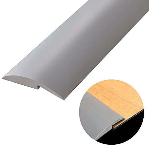 2M Self Adhesive Carpet Trim Strip, PVC Carpet Edge Strip Floor& Door Transition Strip Threshold Strips Floor Edging Strip for Tile/Wood/Laminate/Joins Gap (15MM, 2M, Grey)