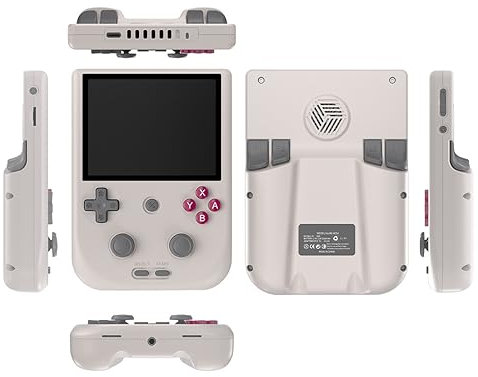 RG405V Retro Console di Gioco Portatile Joystick Hall Incorporato E Sensore Giroscopio a Sei Assi, 4+128G 4 Pollici IPS Touch Screen Video Game Acrade per Bambini Adulti, Senza Gioco- Grigio