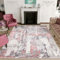 renoazul® Washable Turkish Style Jute Backed Mat, 200 x 290 cm, 6 ft 7 in x 9 ft 6 in, Abstract Pink, Turkish Unique Large Rugs for Living Room, Dining and Kids Room
